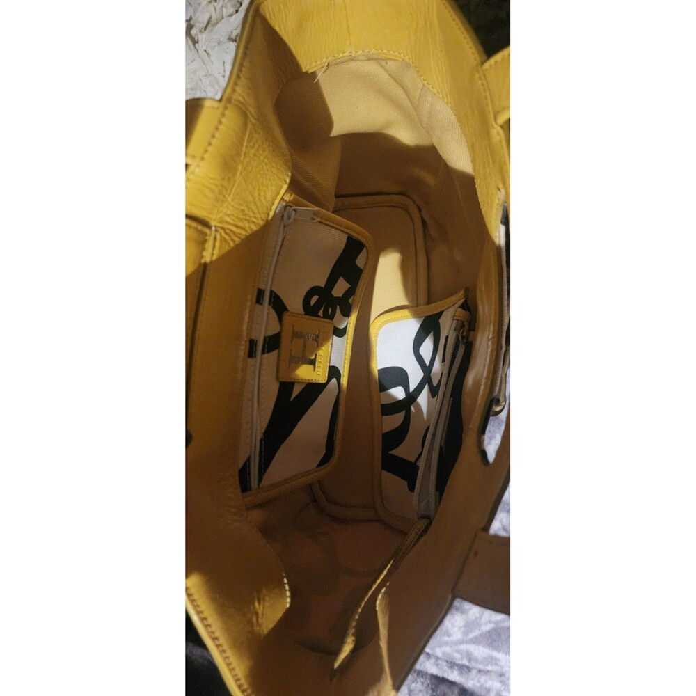 Rare TOMMY HILFIGER Yellow/Black Print Canvas Boat PURSE HandBag &CoinPurse VguC - Picture 12 of 14